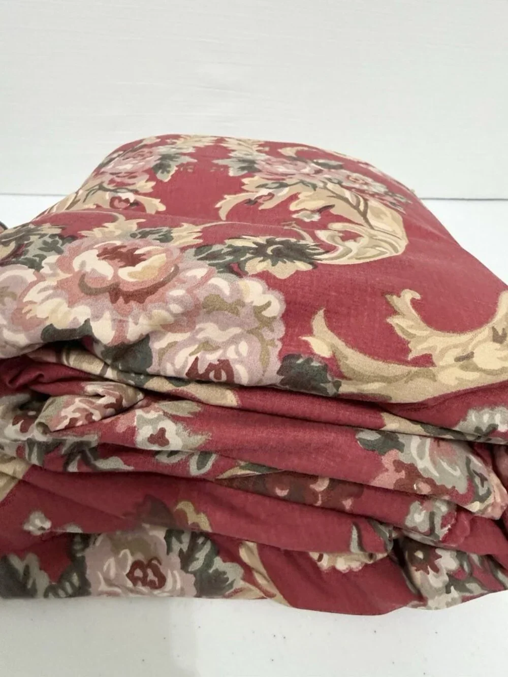 3Pc Ralph Lauren Marseilles Full/Double Duvet Cover COTTON +2 Ruffle Shams READ
